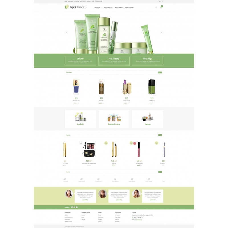 Organic Cosmetics Shop Template