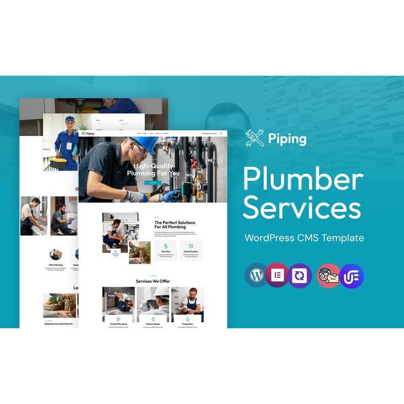 piping - Plumber and Handyman Services WordPress Elementor Theme