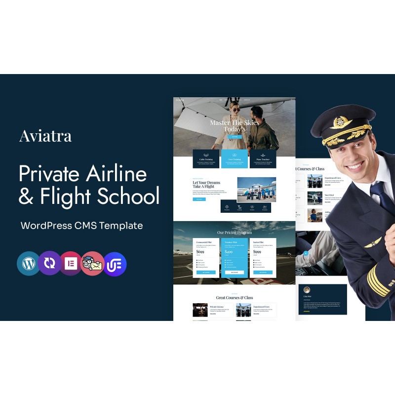 Aviatra - Private Airline And Flight School Multipurpose WordPress Elementor Theme