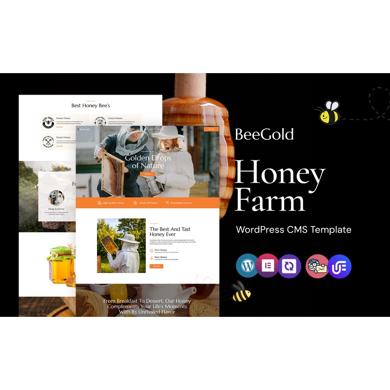 Beegold - Bees and Honey Farm WordPress Elementor Theme