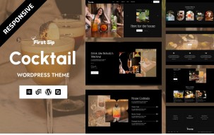 First Sip - Modern Cocktail Bar & Nightlife WordPress Elementor Theme