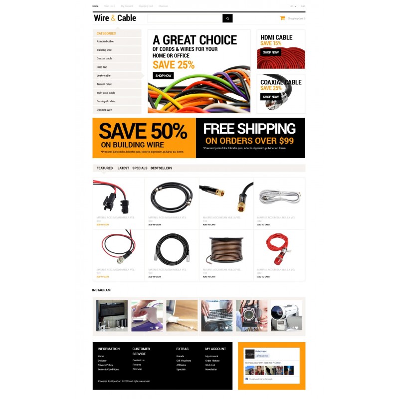 Cords and Wires Store Shop Template
