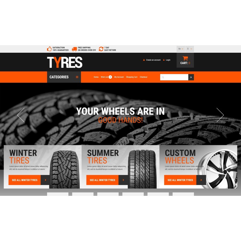 Wheels and Tyres Shop Template