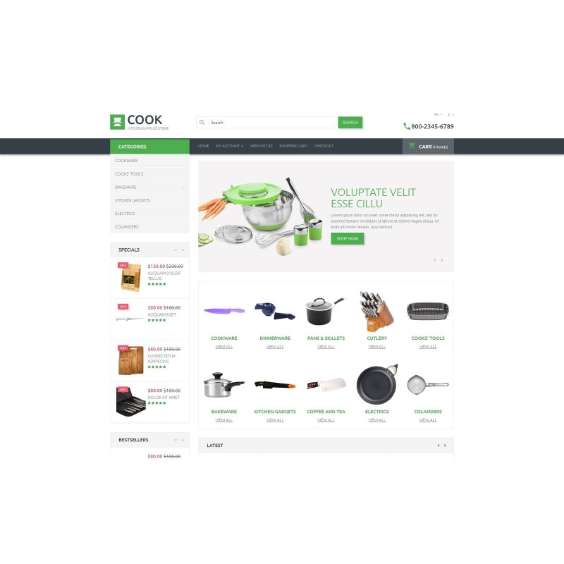 Kitchen Supplies Store Shop Template