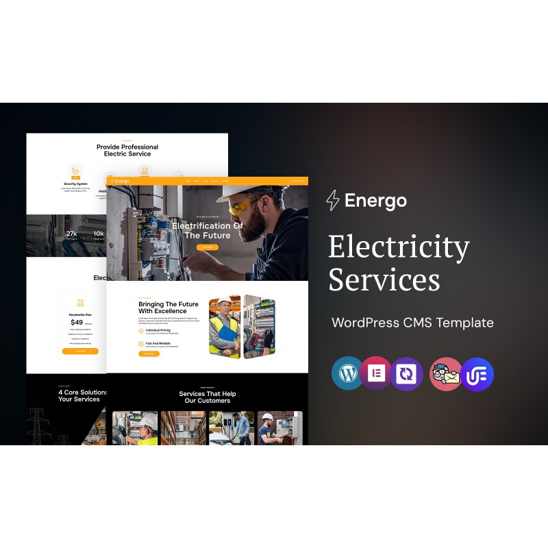 Energo - Electricity Services WordPress Elementor Theme
