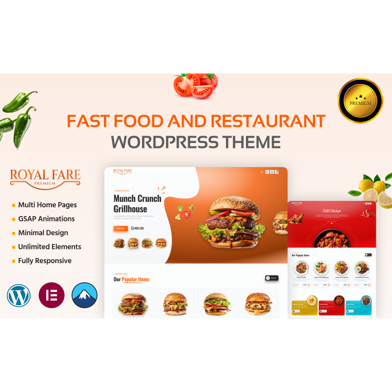 Royal Fare &ndash; Fast Food & Restaurant WooCommerce WordPress Theme