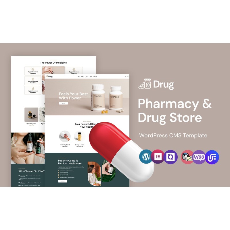 Drug - Pharmacy And Drug Store WordPress Elementor Theme