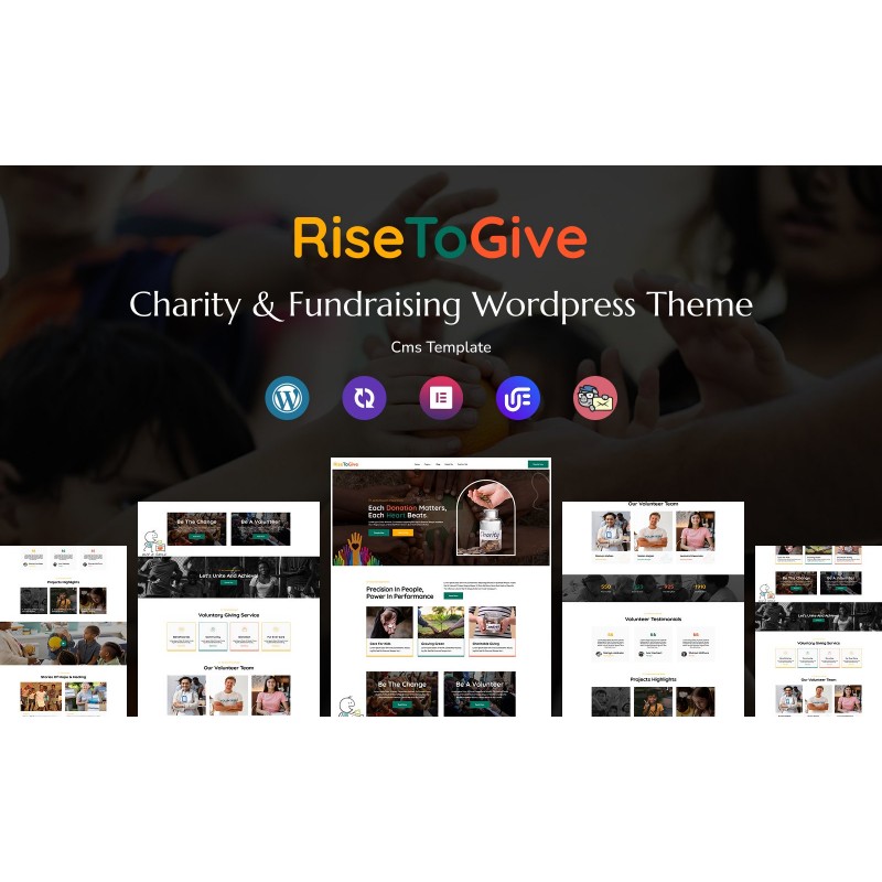 RiseToGive - Charity NonProfit Fundraising Multipurpose Responsive WordPress Theme