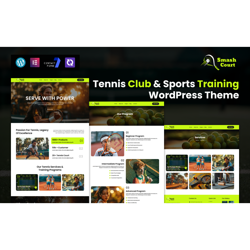 SmashCourt &ndash; Tennis Club & Sports Training WordPress Theme
