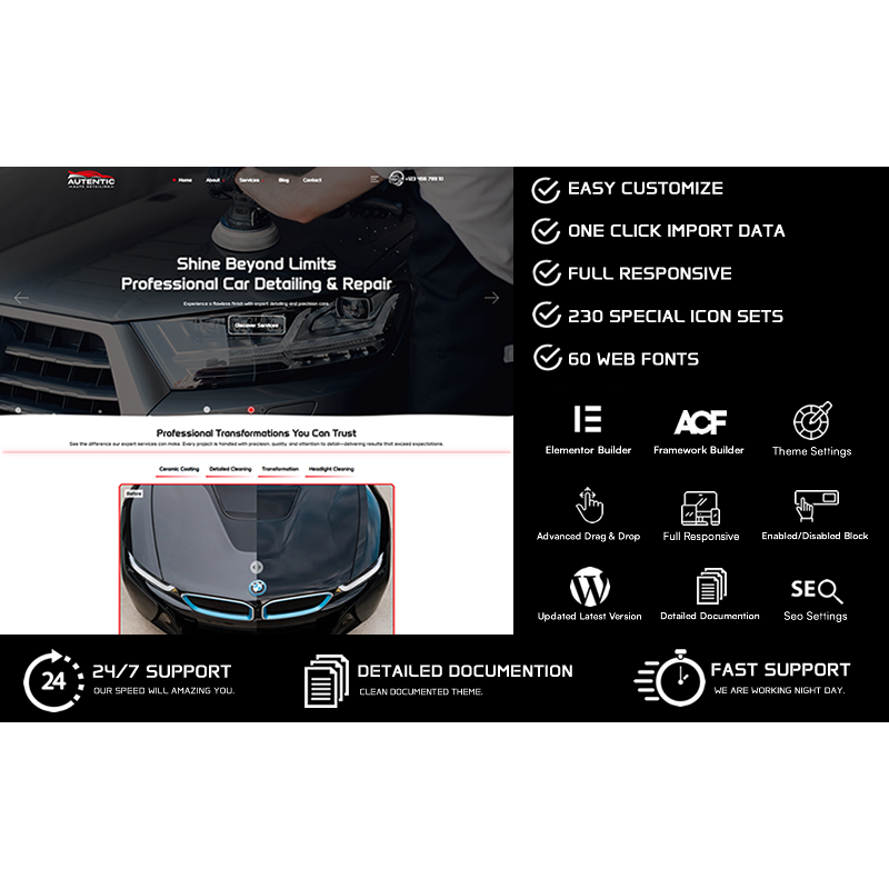 Autentic - Auto Car Detailing & Repair WordPress Theme