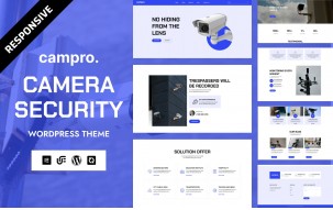Campro. - CCTV and Security Cameras Service Responsive WordPress Elementor Theme
