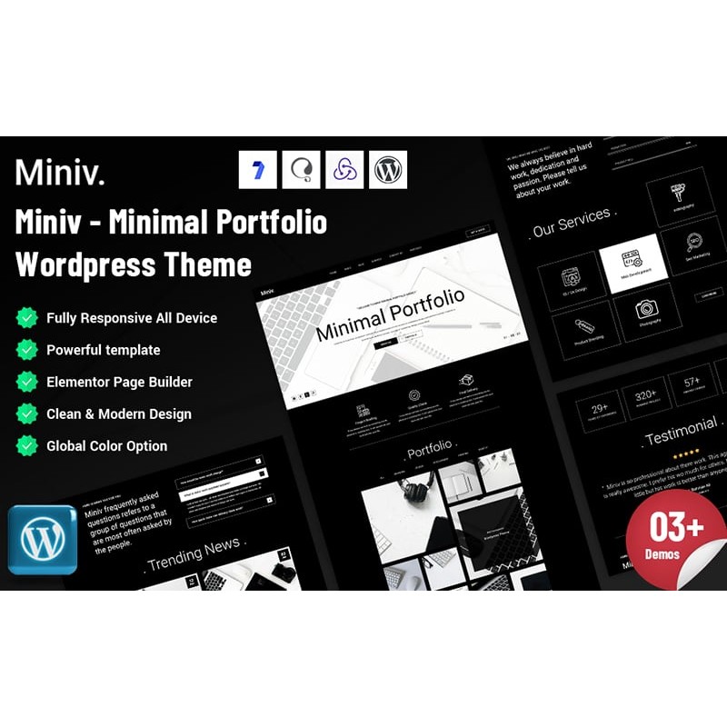Miniv - Minimal Portfolio WordPress Theme