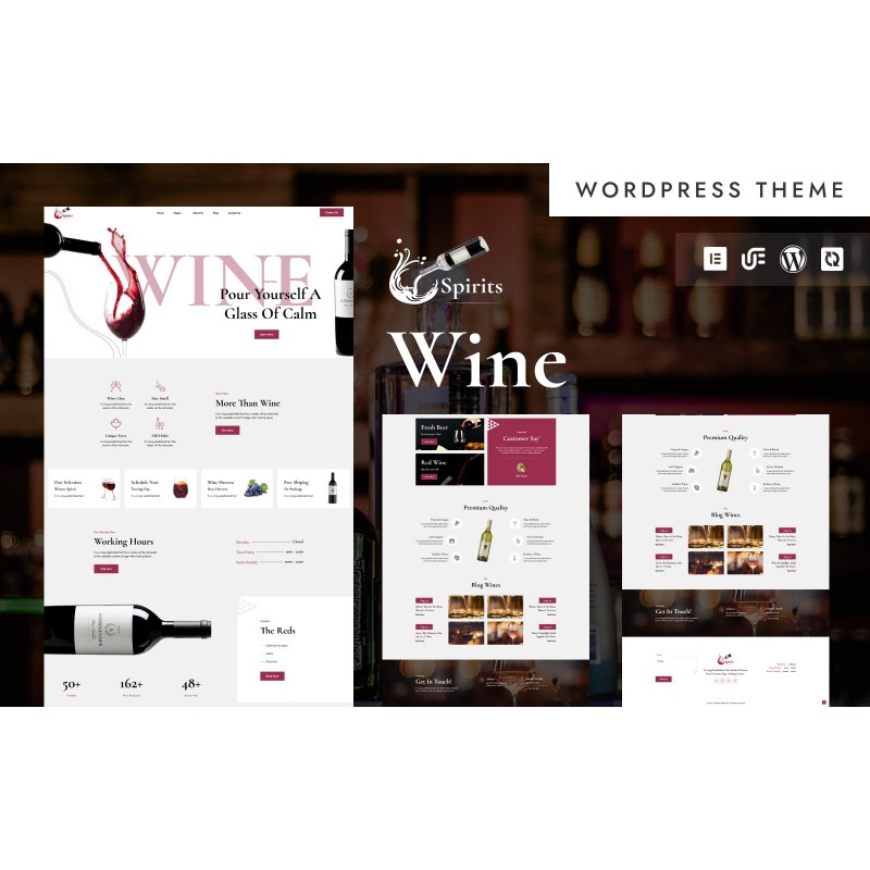 Spirits - Wine, Winery And Vineyard WordPress Elementor Theme