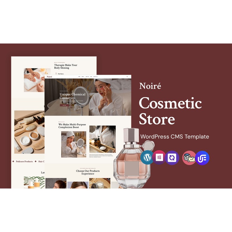 Noir&eacute; - Beauty Cosmetics and Makeup SkinCare WordPress Elementor Theme