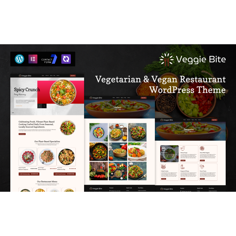 VeggieBite &ndash; Vegetarian & Vegan Restaurant WordPress Theme