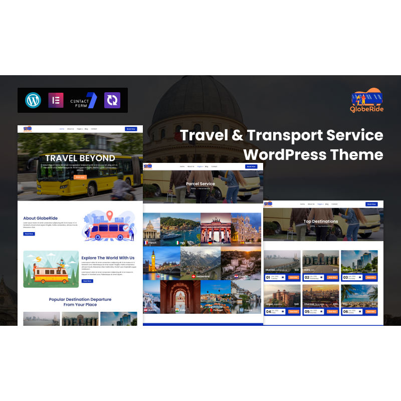 GlobeRide &ndash; Travel & Transport Service WordPress Theme