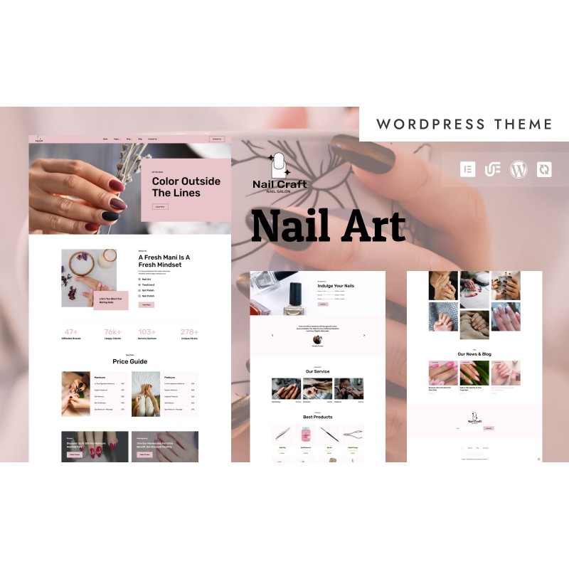 Nail Craft - Nail Salon with Great Widgets WooCommerce WordPress Elementor Theme