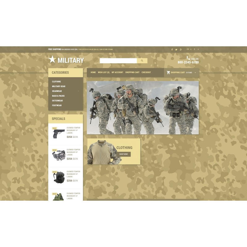 Military Star Shop Template