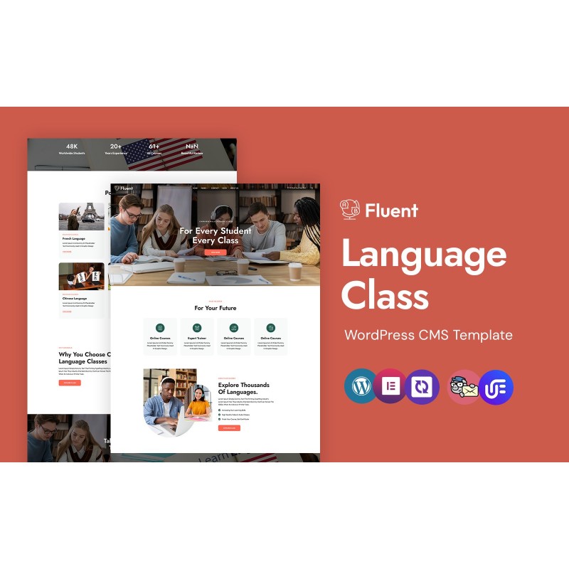 Fluent - Language Center And Training Courses WordPress Elementor Theme