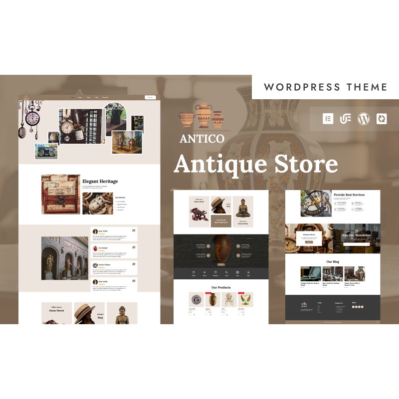 Antico - Antique Collectibles And Curiosities Woocommerce WordPress Elementor Theme