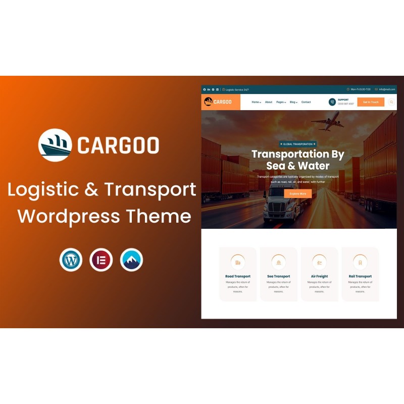 Cargoo &ndash; Responsive Transport & Logistics WordPress Theme