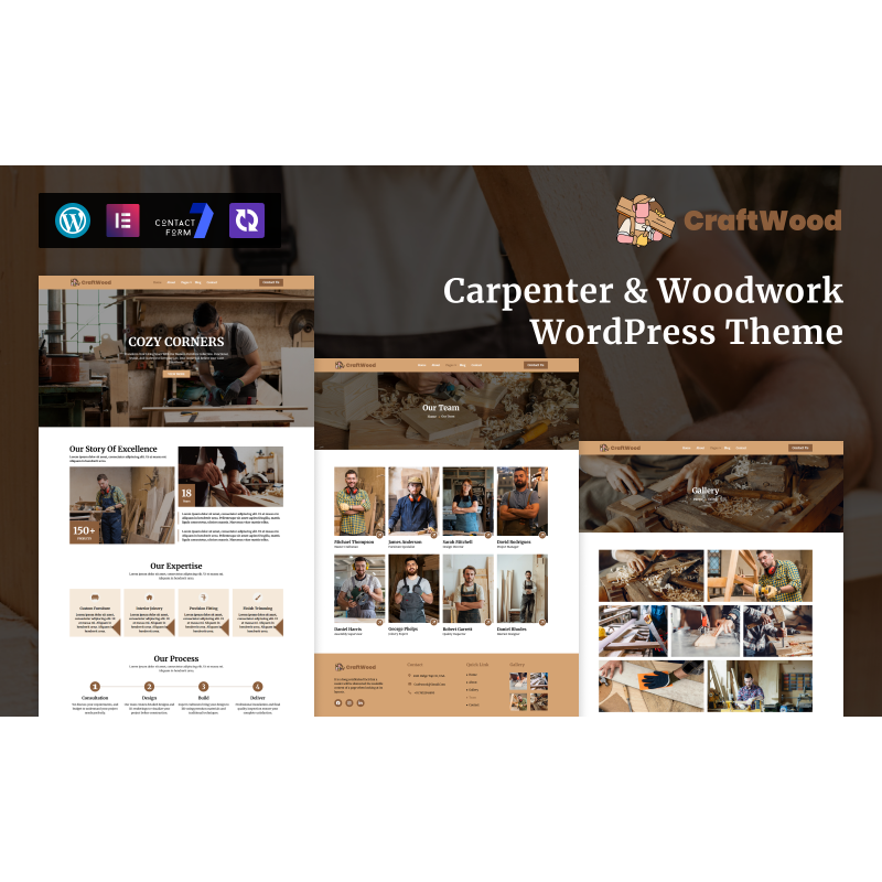 CraftWood &ndash; Carpenter & Woodwork WordPress Theme