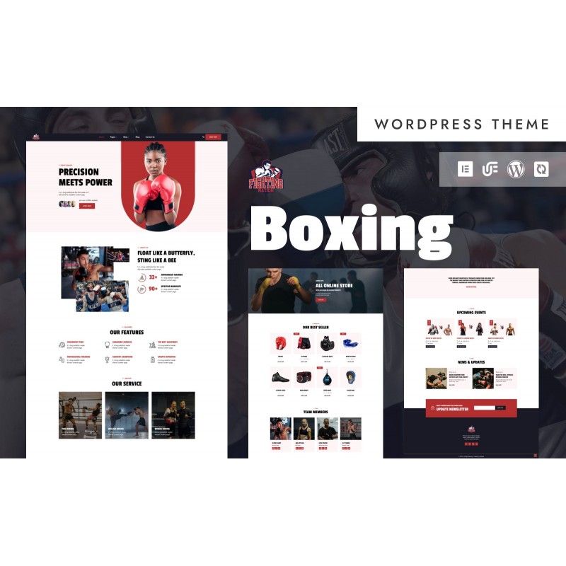 Fighting - Mixed Martial Arts Boxing Woocommerce WordPress Elementor Theme