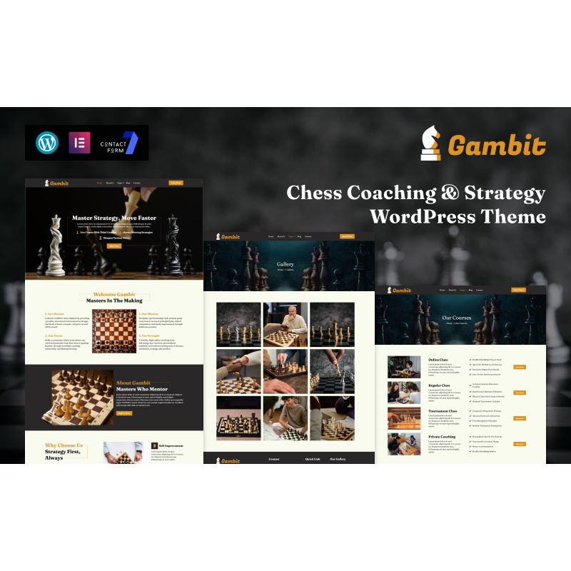 Gambit &ndash; Chess Coaching & Strategy WordPress Theme