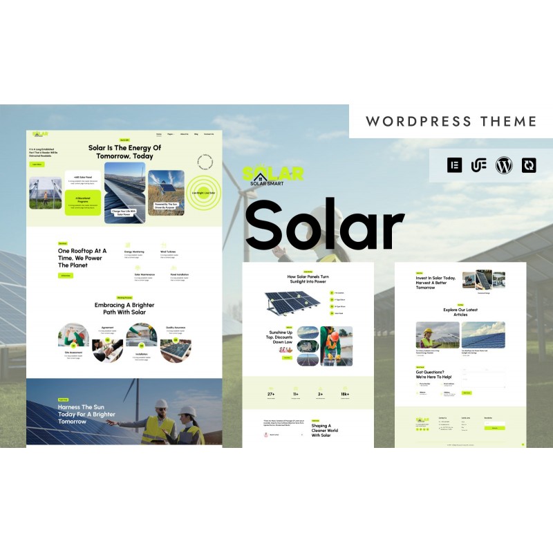 Solar - Solar Panel & Green Energy WordPress Elementor Responsive Theme