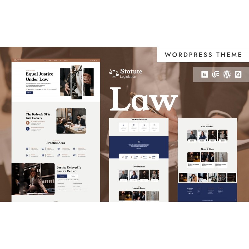 Statute - Law, Lawyer & Attorney WordPress Elementor Theme
