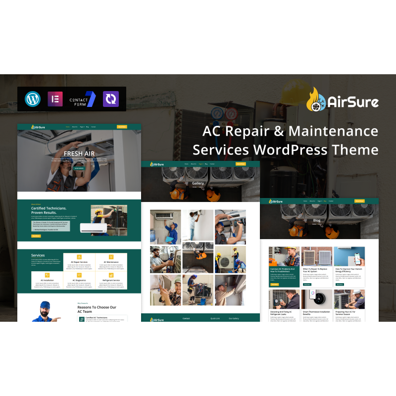 AirSure &ndash; AC Repair & Maintenance Services WordPress Theme