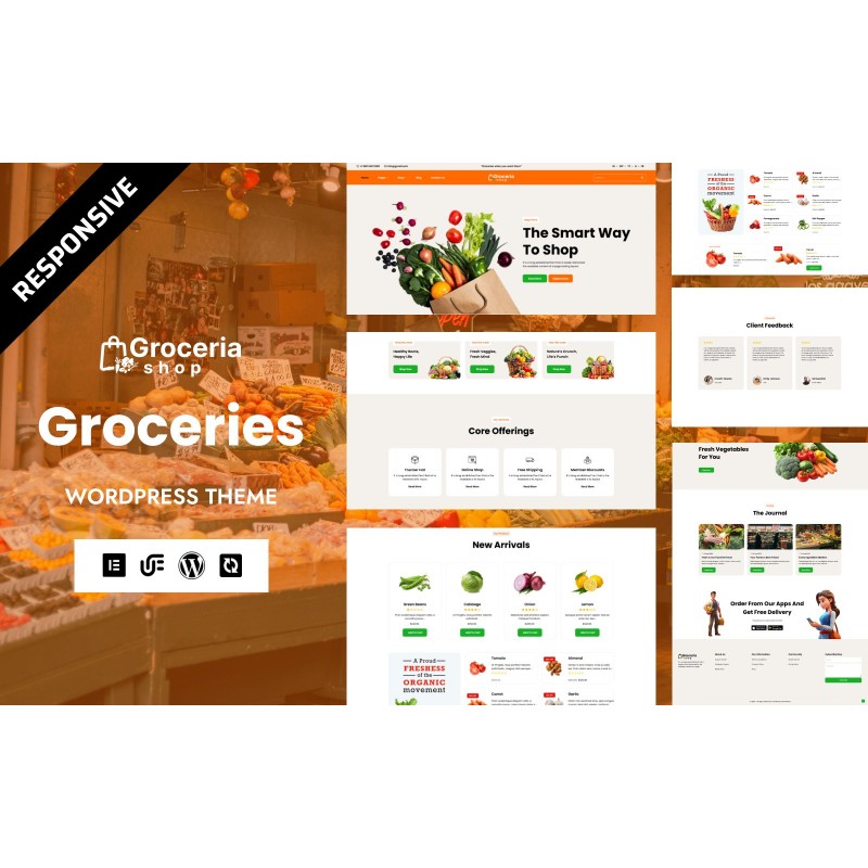 Groceria - Grocery and Fruits and Vegetables WooCommerce WordPress Elementor Theme