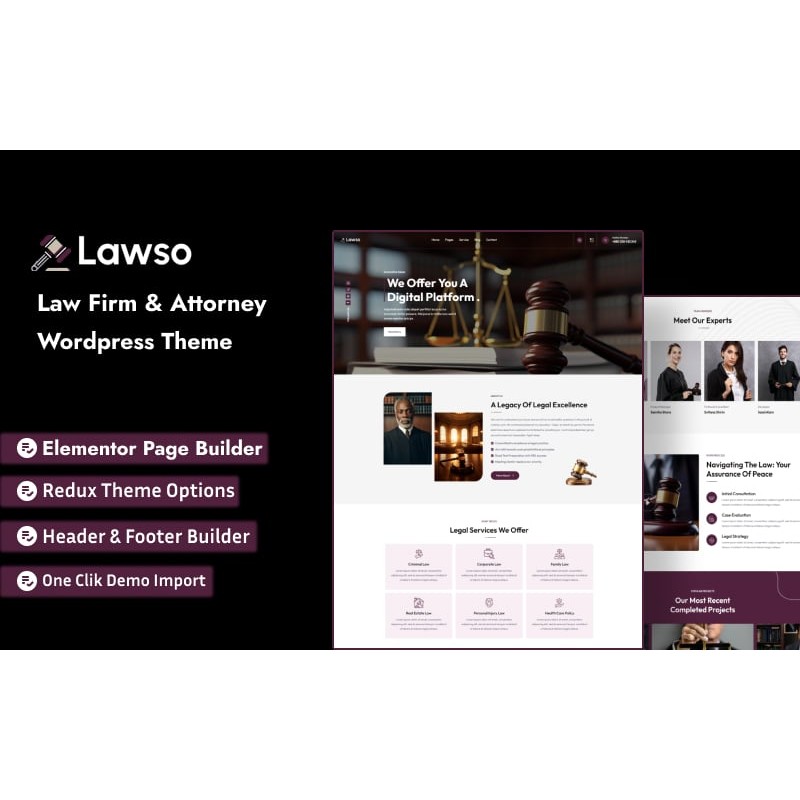 Lawso - Law Firm & Attorney WordPress Theme