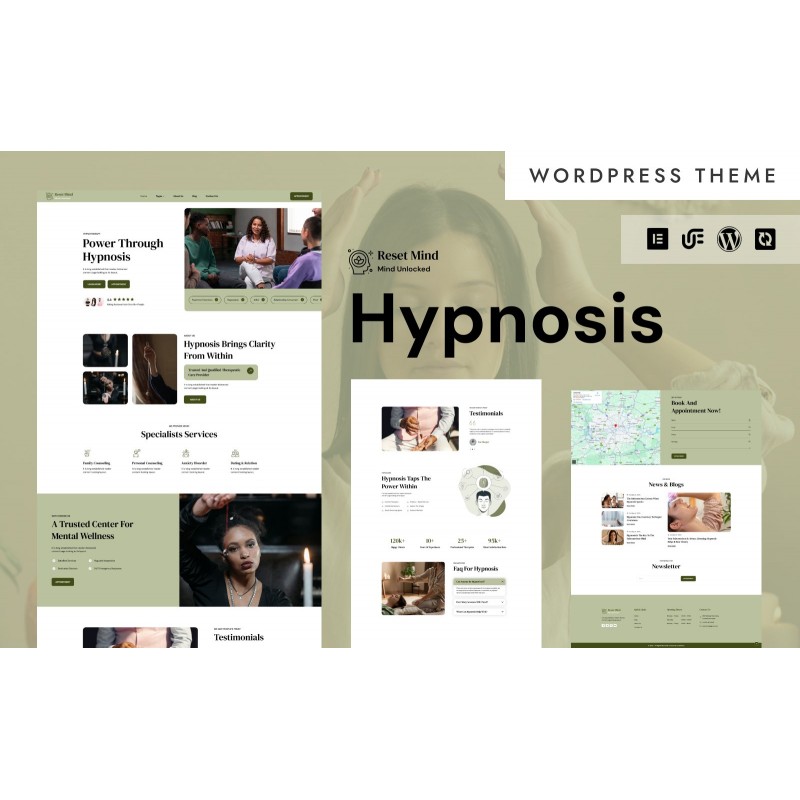 Reset Mind - Hypnosis And Meditation Services WordPress Elementor Theme