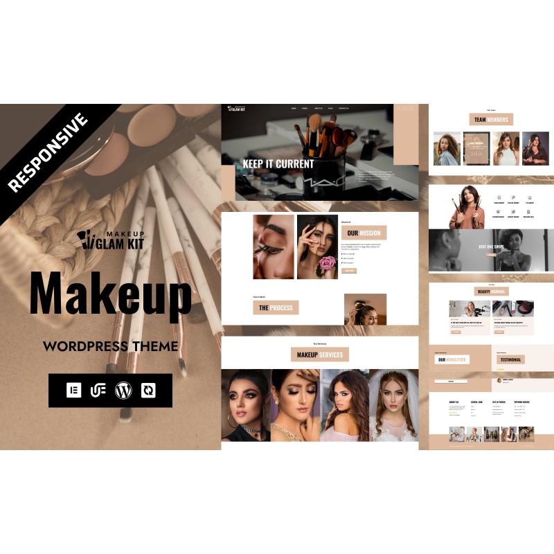 Glam Kit - Makeup Artist & Beauty Spa Wellness Salon WordPress Elementor Theme