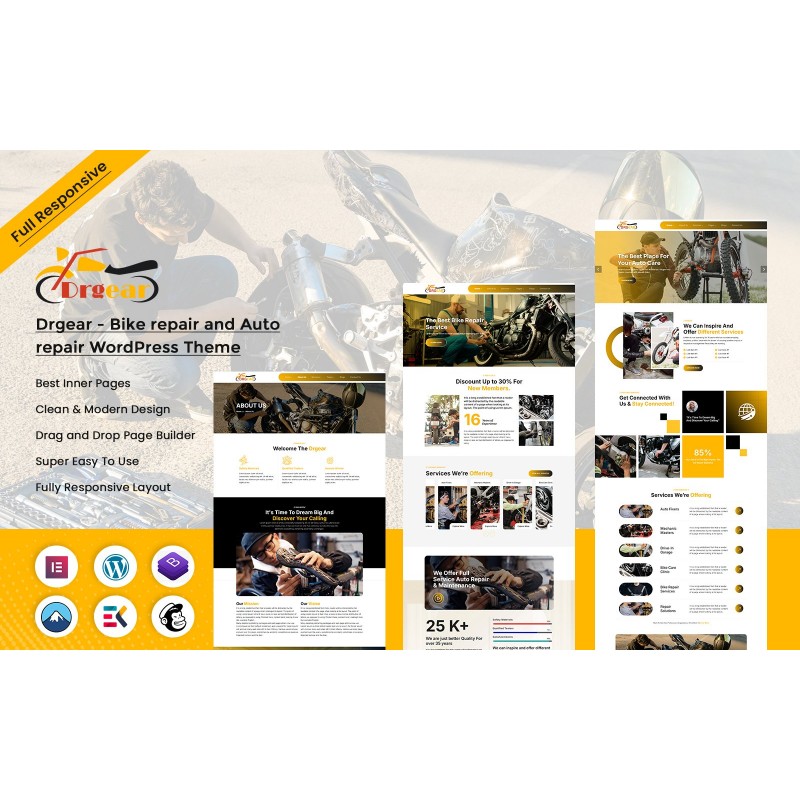 Drgear - Bike repair and Auto repair WordPress Free Theme