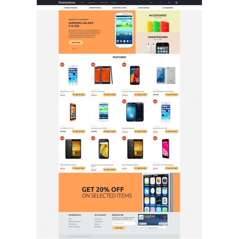 MobileStore Shop Template