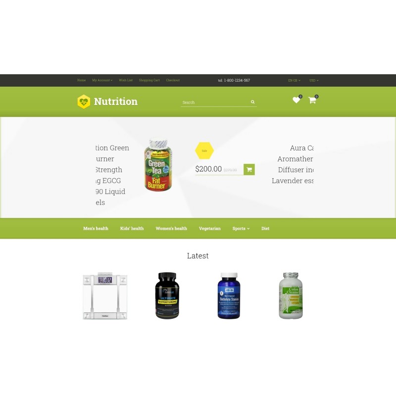Nutrition/Supplements Shop Template