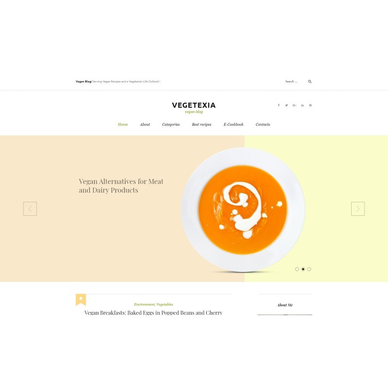 Vegetarian Restaurant Blog WordPress Theme