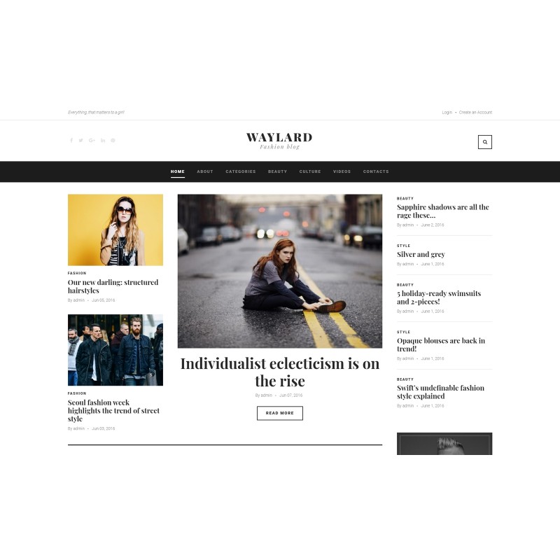 Waylard - Fashion Blog & Magazine WordPress Theme