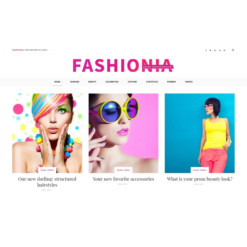 Fashionia - Online Fashion Magazine Responsive WordPress Theme