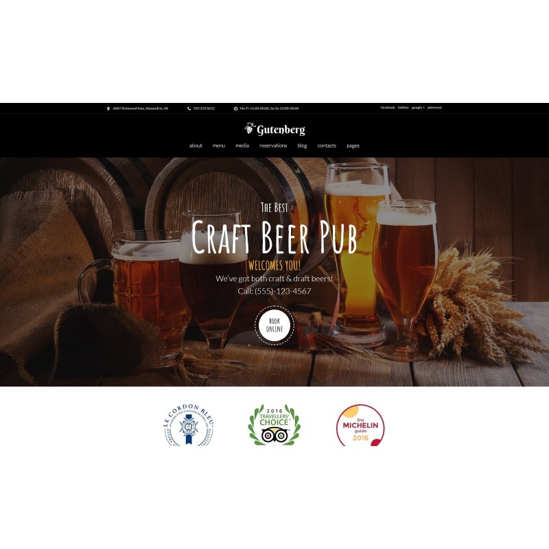 GutenBerg - Beer Pub and Brewery WordPress Theme