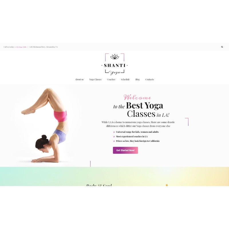 Shanti - Yoga Studio WordPress Theme