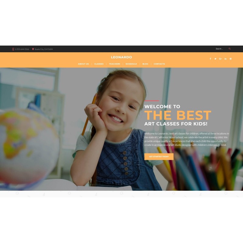 Leonardo Art School for Children WordPress Theme