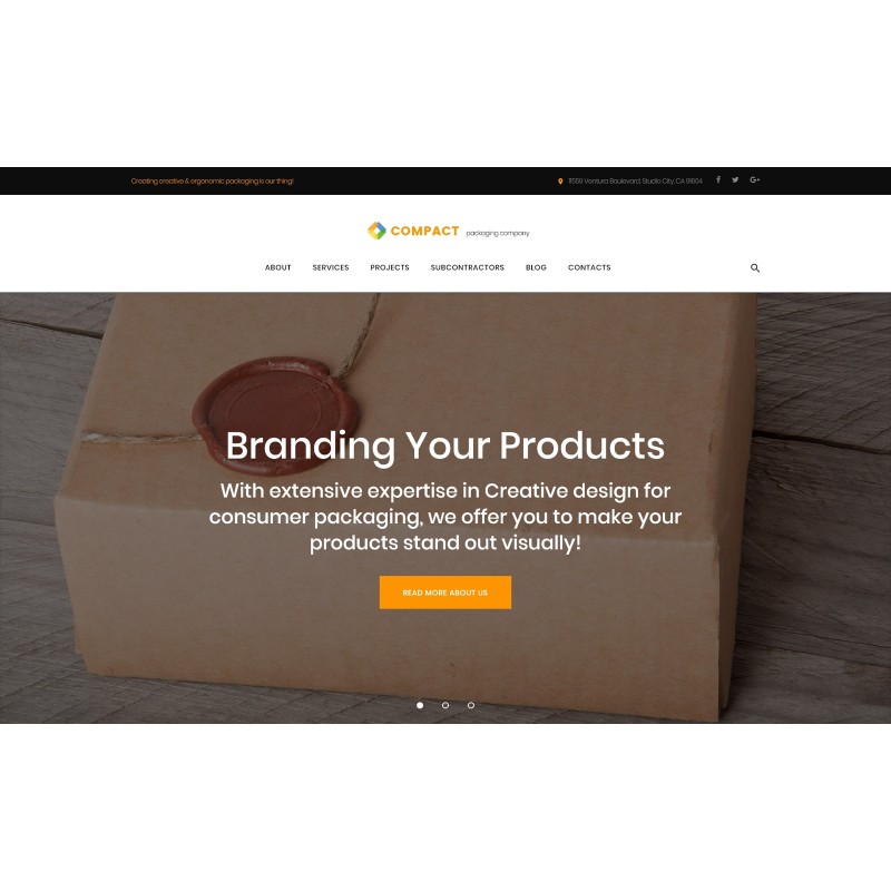 Compact - Packaging Company WordPress Theme