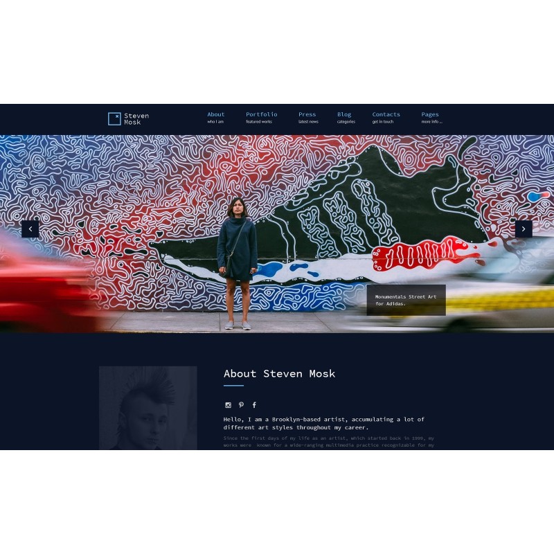Steven Mosk - Modern artist personal portfolio WordPress Theme