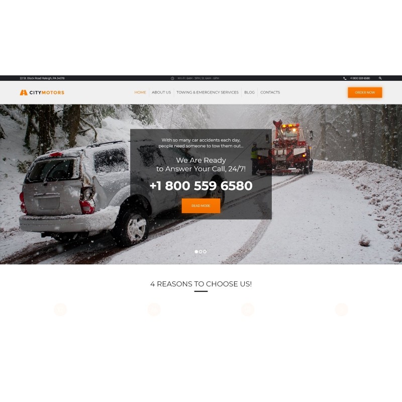 CityMotors - Auto Towing Company WordPress Theme