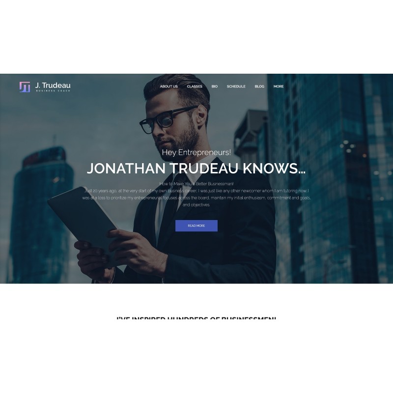 J.Trudeau - Business Coach WordPress Theme