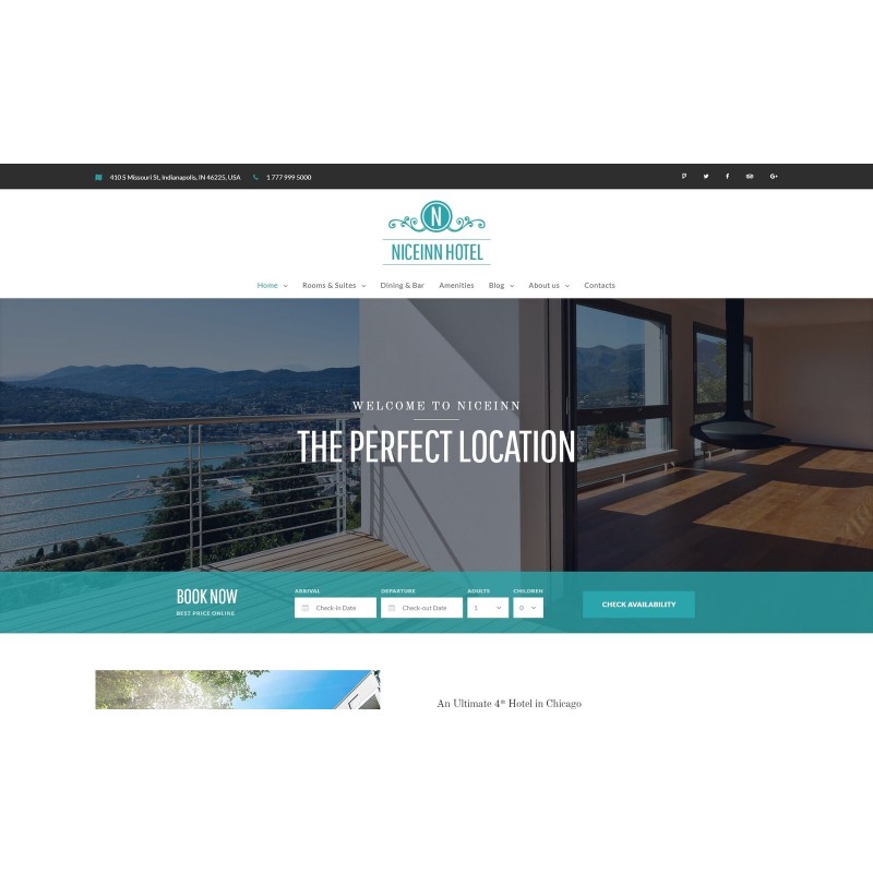 NiceInn - Small Hotel Responsive WordPress Theme