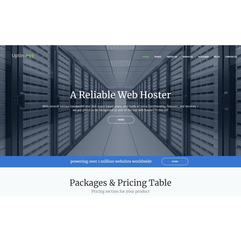 Uptime99 - Web Hosting WordPress Theme